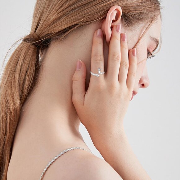 Animal Ring Sterling Silver Ferret Jewelry Gift for Women Ferret Lovers - Picture 5 of 6